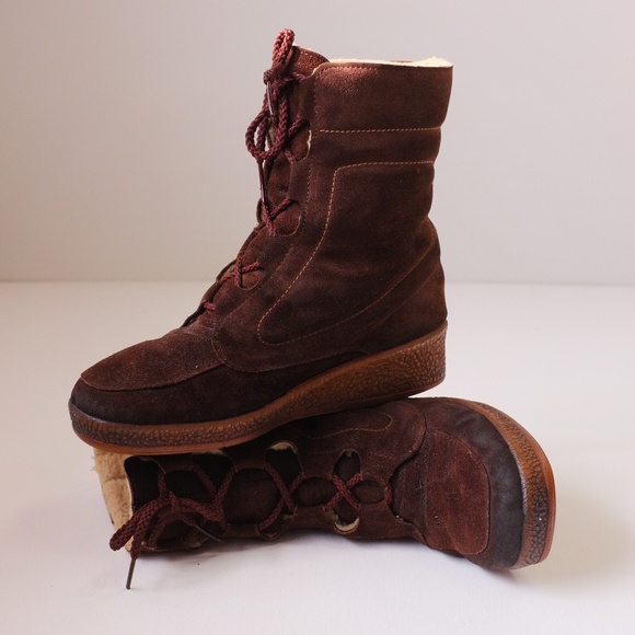Vintage Shoes - vintage brown suede boots | vtg 1960s brown boots